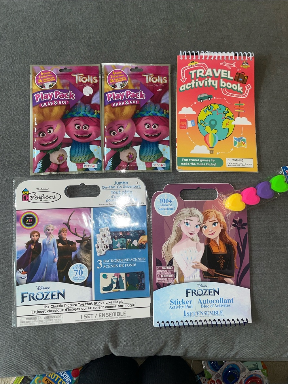 Trolls & Disney Frozen Activity Pack Set - Pink, Purple, Blue